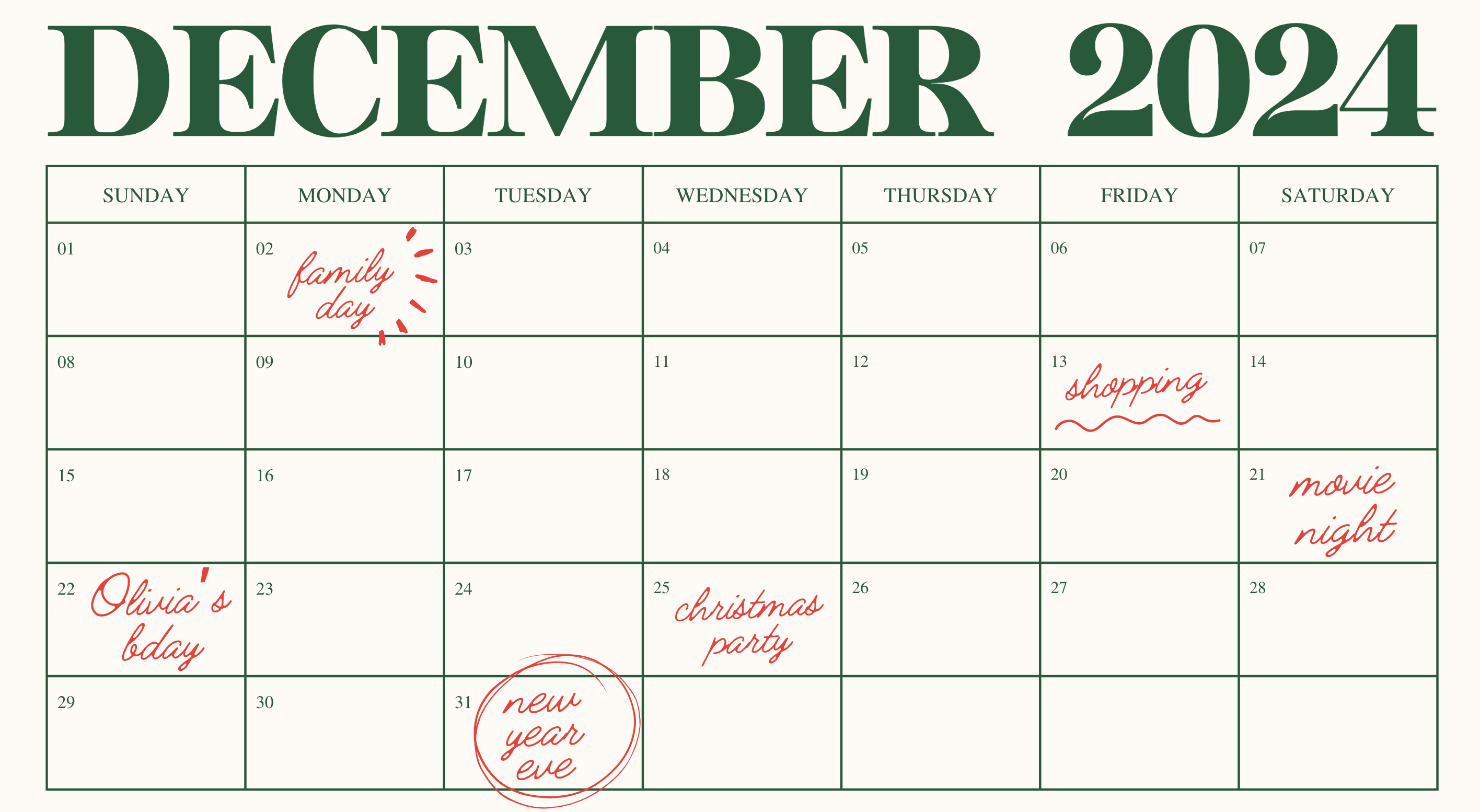 Calendar Template